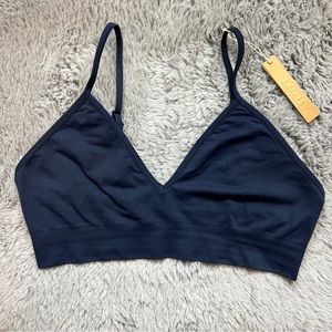 Skims Soft Smoothing Seamless Bralette Navy NWT